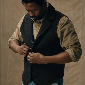 Filson Mackinaw Wool Western Vest
 Vtg USA XL navy blue